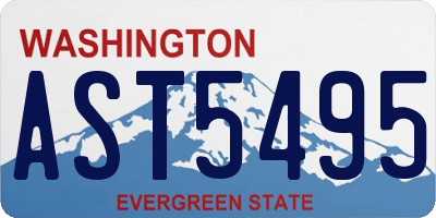 WA license plate AST5495