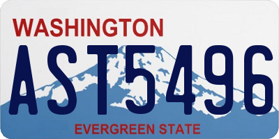 WA license plate AST5496