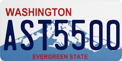 WA license plate AST5500