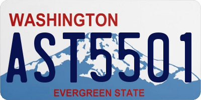WA license plate AST5501