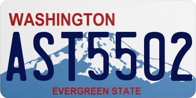 WA license plate AST5502