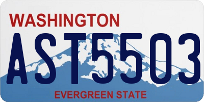 WA license plate AST5503