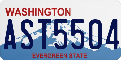 WA license plate AST5504