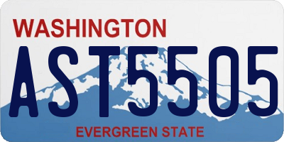 WA license plate AST5505