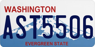 WA license plate AST5506