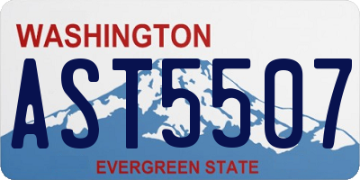 WA license plate AST5507