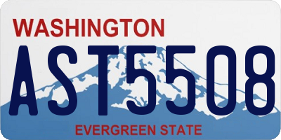 WA license plate AST5508