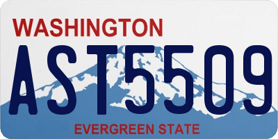 WA license plate AST5509