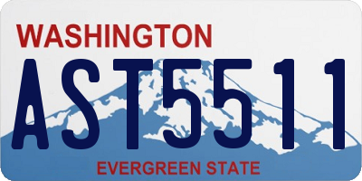 WA license plate AST5511