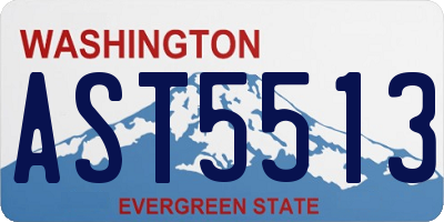 WA license plate AST5513