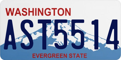 WA license plate AST5514