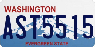 WA license plate AST5515