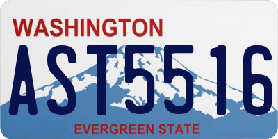 WA license plate AST5516