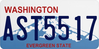 WA license plate AST5517