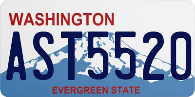 WA license plate AST5520