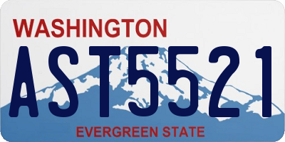 WA license plate AST5521