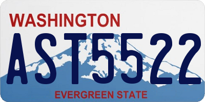 WA license plate AST5522
