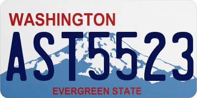 WA license plate AST5523