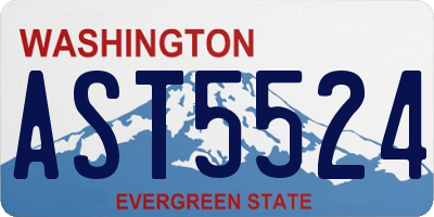 WA license plate AST5524