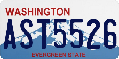 WA license plate AST5526