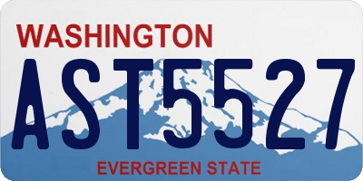 WA license plate AST5527