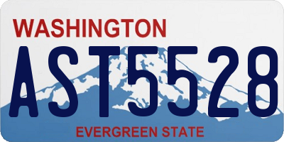 WA license plate AST5528