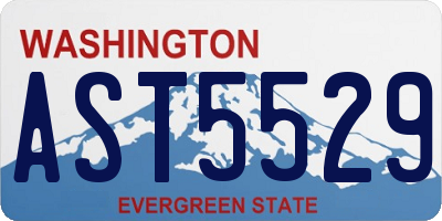 WA license plate AST5529