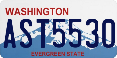 WA license plate AST5530