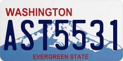 WA license plate AST5531