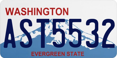 WA license plate AST5532