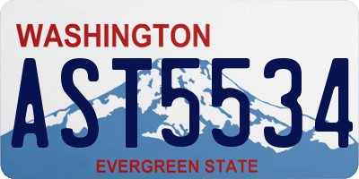 WA license plate AST5534