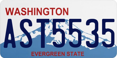 WA license plate AST5535