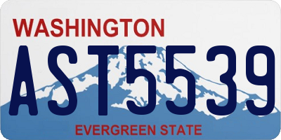 WA license plate AST5539