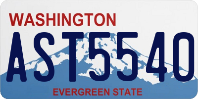 WA license plate AST5540