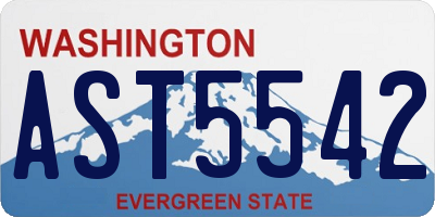 WA license plate AST5542