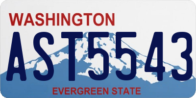 WA license plate AST5543