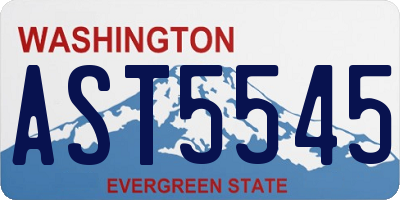 WA license plate AST5545