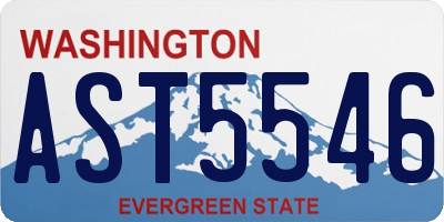 WA license plate AST5546