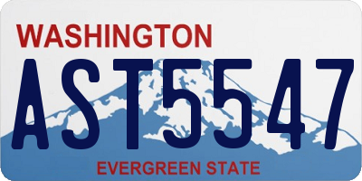 WA license plate AST5547