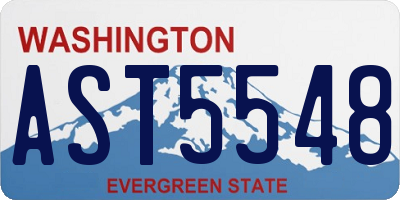 WA license plate AST5548