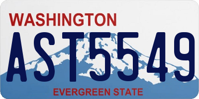 WA license plate AST5549