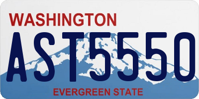 WA license plate AST5550