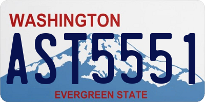 WA license plate AST5551