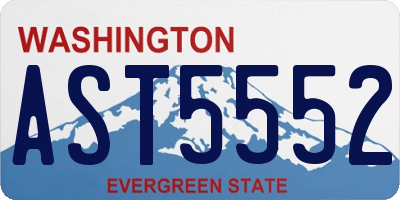 WA license plate AST5552