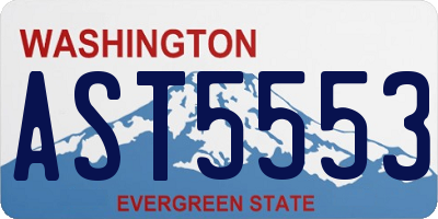 WA license plate AST5553