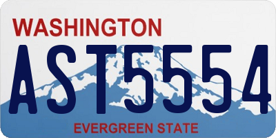 WA license plate AST5554