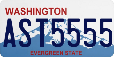 WA license plate AST5555