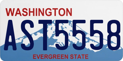 WA license plate AST5558
