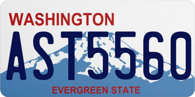 WA license plate AST5560