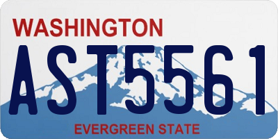 WA license plate AST5561